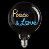 Message in The Bulb Peace & Love Amber & Blue Wireless Light