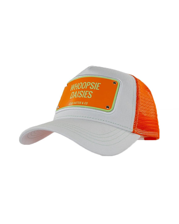 John Hatter Whoopsie Daisies White & Orange Adjustable Trucker Cap Hat