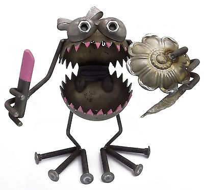 Sugarpost Gnome Be Gone Kendra the Girl Welded Metal Art Made in USA