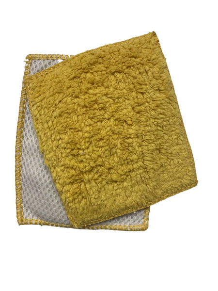 Janey Lynn Designs Spicy Mustard Yellow Shrubbies 5" x 6" Washcloth - 2 Pack