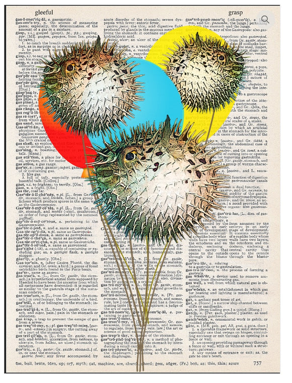 Artnwordz Blowfish Balloons Dictionary Art