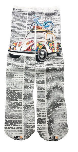 Artnwordz VW Bug Unisex Dictionary Art Socks