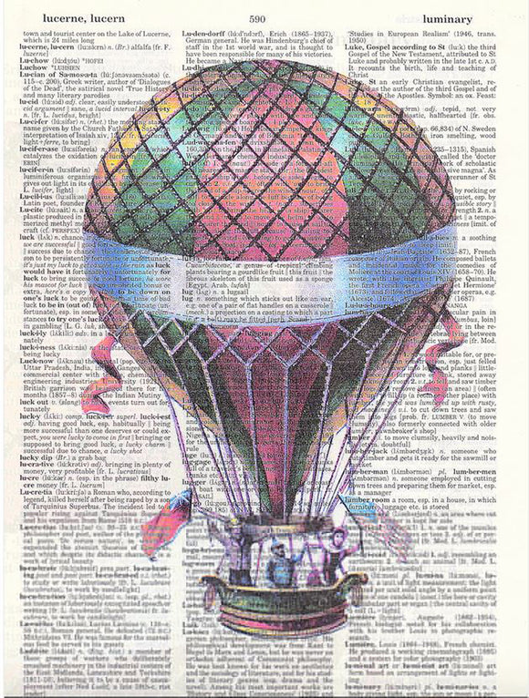 Artnwordz Color Balloon Dictionary Art Print