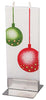 Flatyz Handmade Lithuanian Twin Wick Unscented Thin Flat Candle - Green & Red Christmas Balls