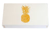 The Joy of Light Designer Matches Gold Pineapple on White Embossed 4" Collectible Matchbox