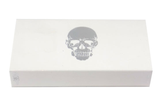 The Joy of Light Designer Matches Silver Foiled and Embossed Skull on White Embossed Matte 4