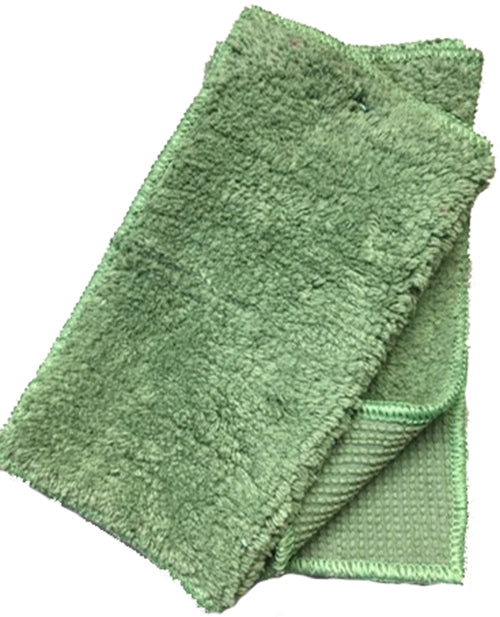 Janey Lynn Design Basil Green Shaggies 10 x10 Cotton Chenille Washcloth 2 Pk