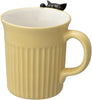 Niramekko Kuro Ceramic Tan Mug with Black Cat