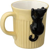 Niramekko Kuro Ceramic Tan Mug with Black Cat