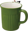 Niramekko Mike Ceramic Green Mug with Calico Cat
