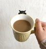 Niramekko Kuro Ceramic Tan Mug with Black Cat