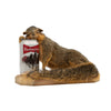 Drunk Squirrel with Beer Can Taxidermy Animal Statue on Base