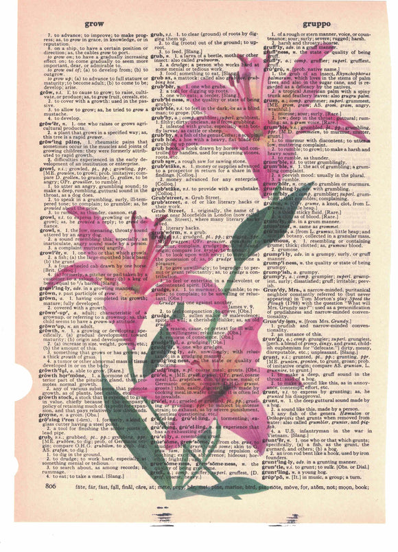 Lily Lilies Flowers Dictionary Page Art