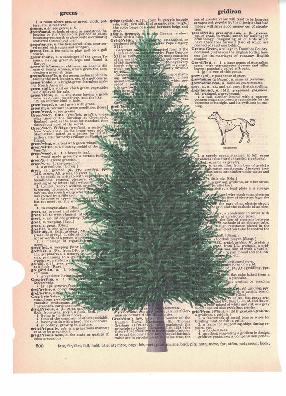 Pine Tree Dictionary Art