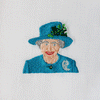 Lettermade Queen Elizabeth Embroidered Cocktail Napkins - Set of 4