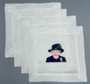 Lettermade Queen Elizabeth Embroidered Cocktail Napkins - Set of 4