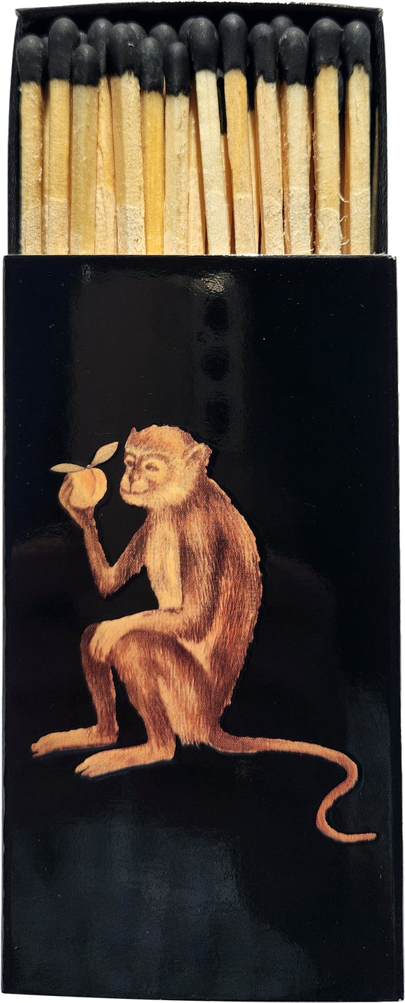 The Joy of Light Designer Matches Monkey on Black Embossed Matches