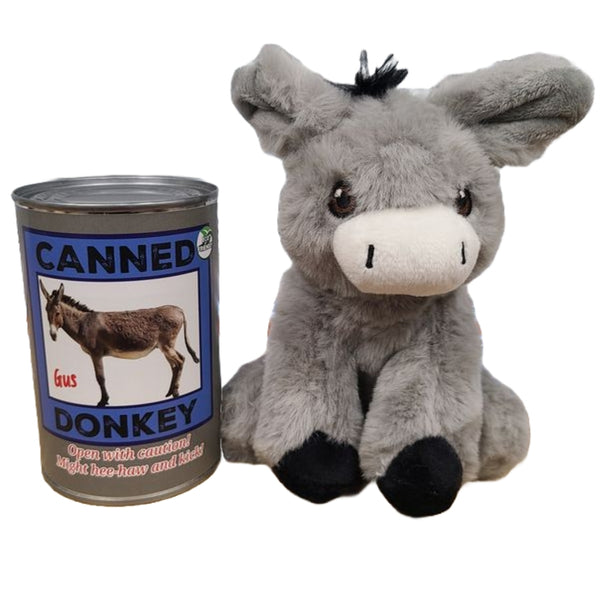 Canned Animals - Gus the Donkey Plush Toy in a Can