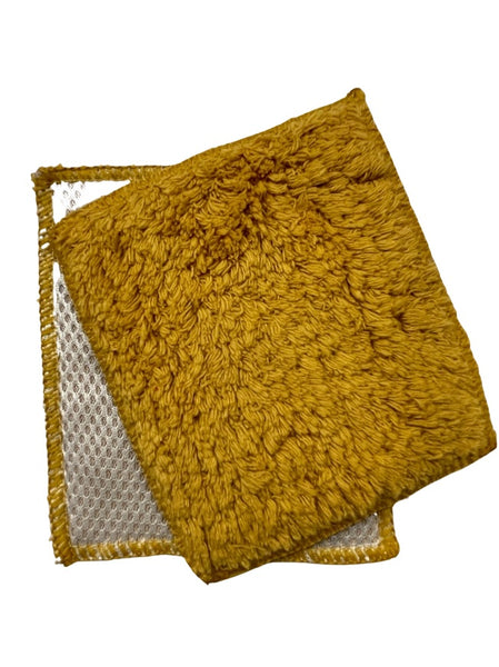 Janey Lynn Designs Bossy Barley Yellow Shrubbies 5" x 6" Cotton Washcloth