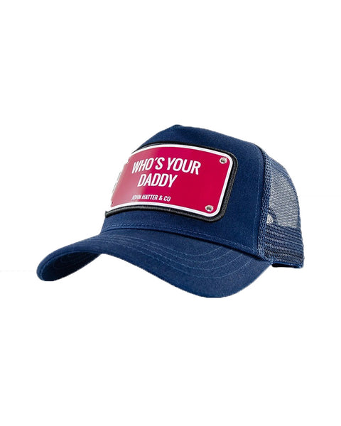 John Hatter Who's Your Daddy Blue Adjustable Trucker Cap Hat