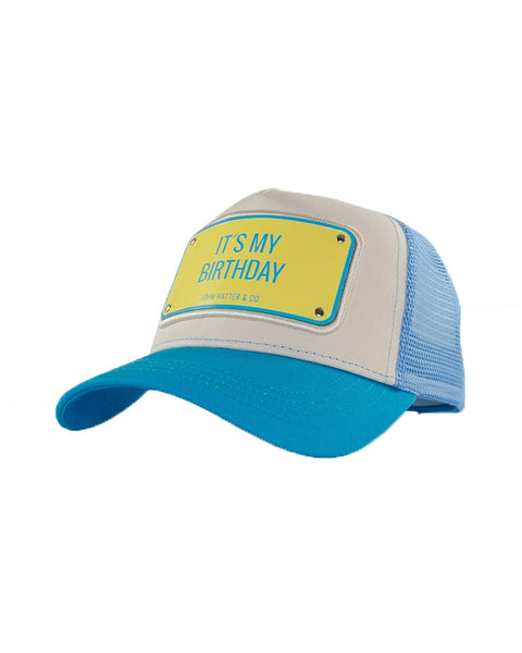 John Hatter It's My Birthday Blue Adjustable Trucker Cap Hat