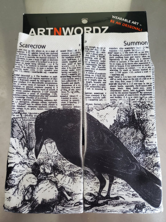Artnwordz Raven Unisex Dictionary Art Socks