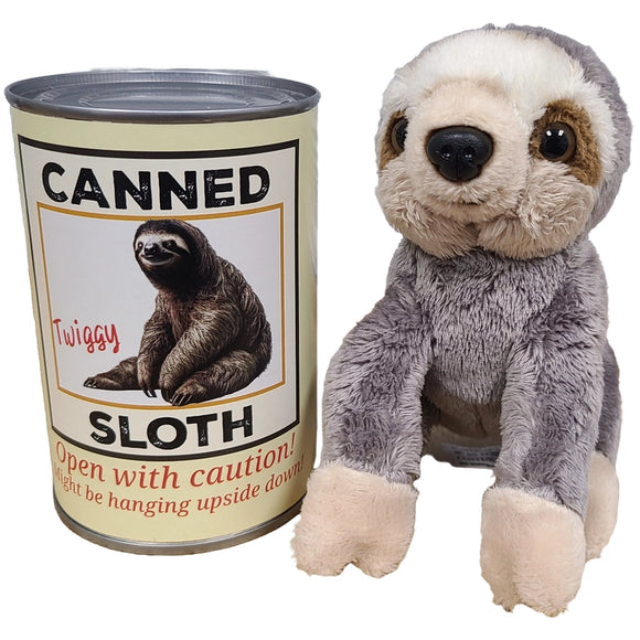 Canned Animals - Twiggy The Sloth Plush Toy in a Can
