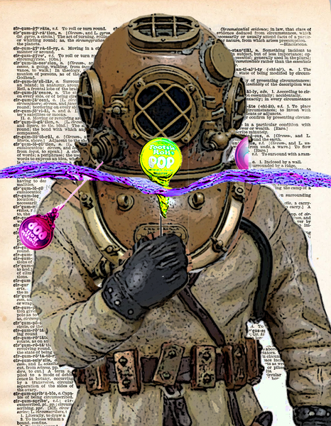 Artnwordz Deep Dilemma Diver Dictionary Page Wall Art Print