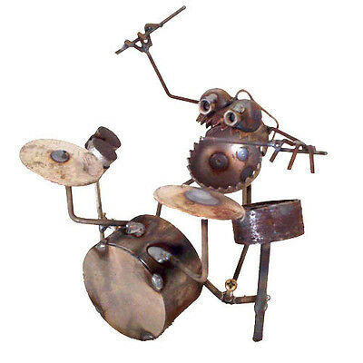 Sugarpost Gnome Be Gone Mini Drummer Welded Metal Art Sculptures Item
