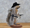 Cowboy Squirrel Taxidermy Animal Statue on Base Home or Office Gift
