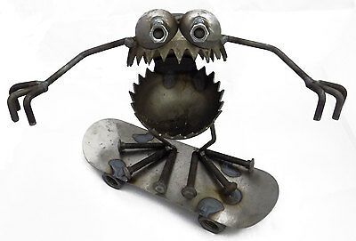 Sugarpost Gnome Be Gone Skateboard Rider Welded Metal Art Made in USA