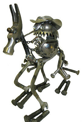 Sugarpost Gnome Be Gone Cowboy On Horse Welded Creative Metal Art Large