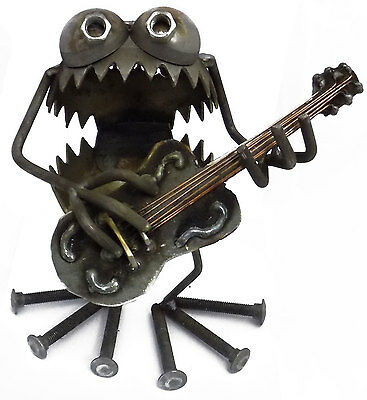 Sugarpost Gnome Be Gone Acoustic Guitar Player Welded Metal Art Made in USA