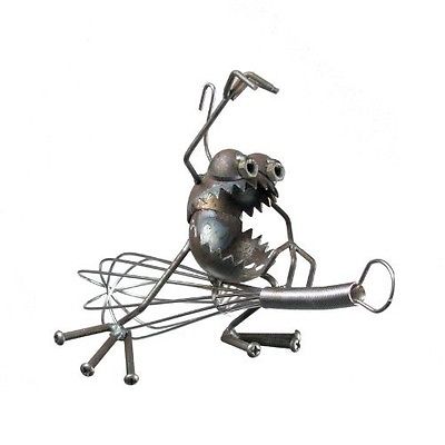 Sugarpost Gnome Be Gone Kitchen Witch Welded Metal Art #1012