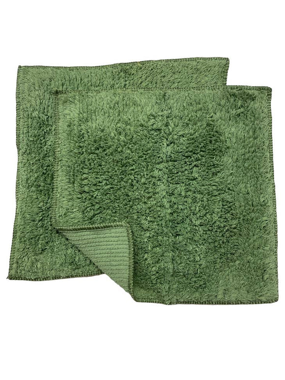 Janey Lynn Design Krazy Kale Green Shaggies 10 x10 Washcloth - 2 Pack