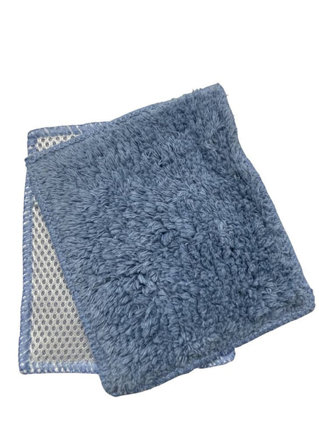 Janey Lynn Designs Cornflower Blue Shrubbies 5" x 6" Cotton & Nylon Washcloth