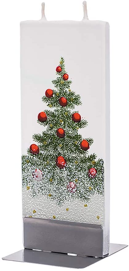 Flatyz Handmade Lithuanian Twin Wick Thin Flat Candle - Christmas Tree