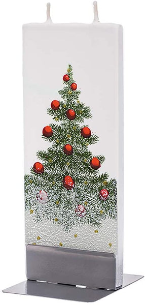 Flatyz Handmade Lithuanian Twin Wick Thin Flat Candle - Christmas Tree
