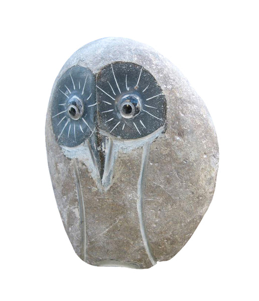 Stone Age Creations  6" Boulder Owl Statue Indoor Outdoor Sculpture Item #AN-OW-06
