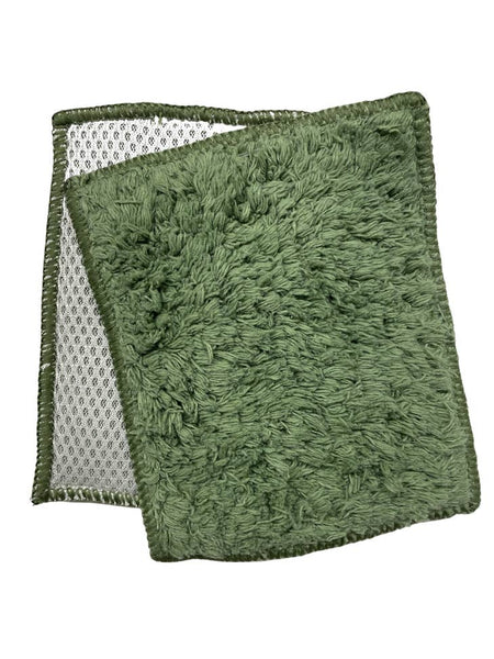 Janey Lynn Designs Krazy Kale Green Shrubbies 5" x 6" Cotton & Nylon Washcloth