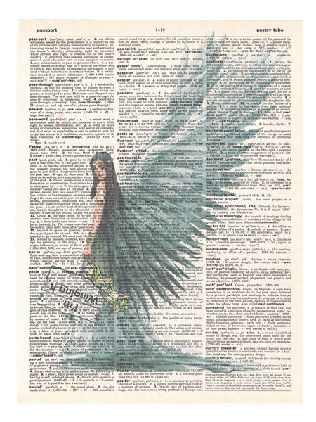 Artnwordz Winging It Angel Original Dictionary Sheet Pop Art Wall or Desk Art Print Poster