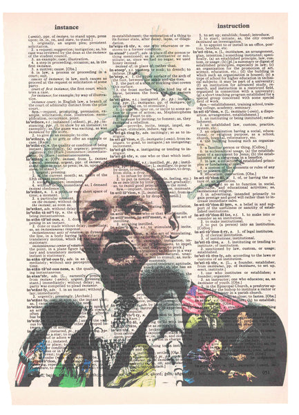 Artnwordz MLK Martin Luther King Jr Dictionary Page Pop Art Wall Desk Art Print Poster