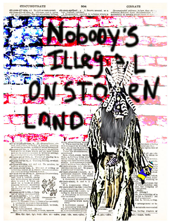 Artnwordz Nobodies Illegal on Stolen Land Dictionary Page Pop Art Wall Desk Art Print Poster