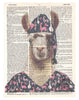 Artnwordz Llama in Pajama Dictionary Page Pop Art Wall or Desk Art Print Poster