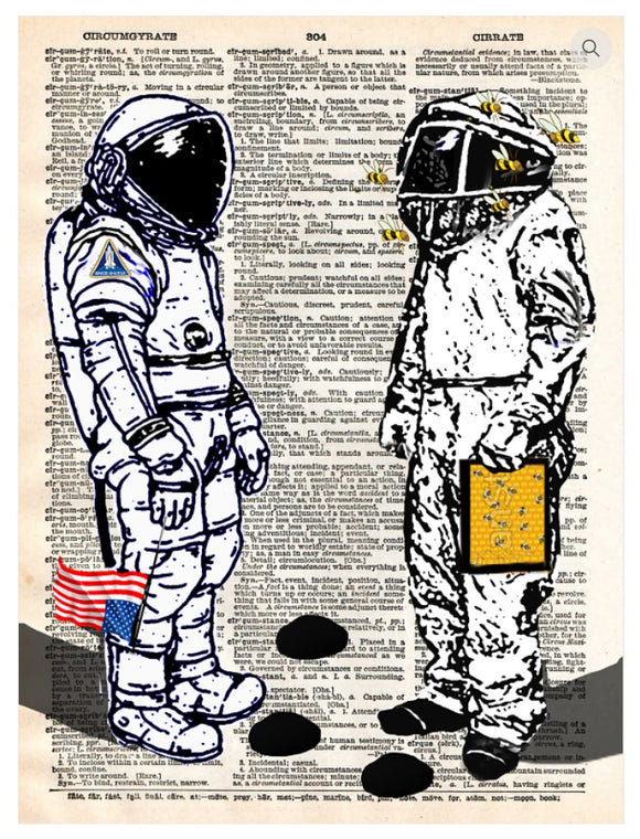 Artnwordz Bee Humankind Astronaut Dictionary Page Pop Art Wall or Desk Art Print Poster