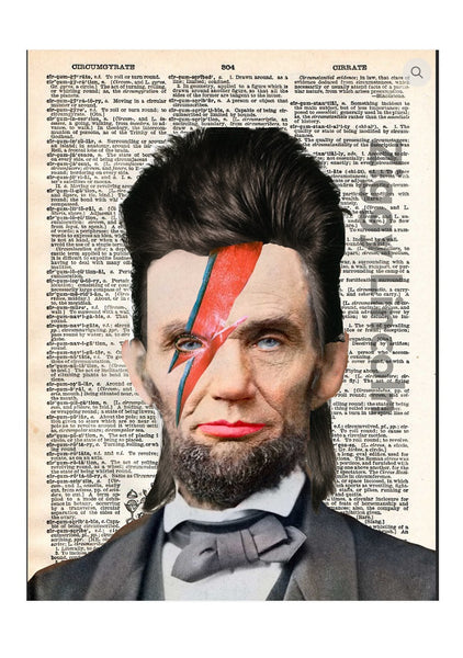 Artnwordz Ziggy Lincoln  Original Dictionary Page Pop Art Print Poster