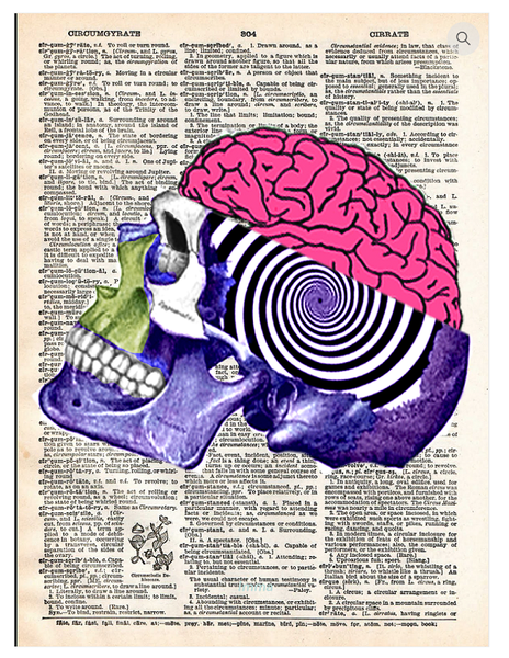 Artnwordz Skulledelic Skull Dictionary Page Pop Art Wall or Desk Art Print Poster