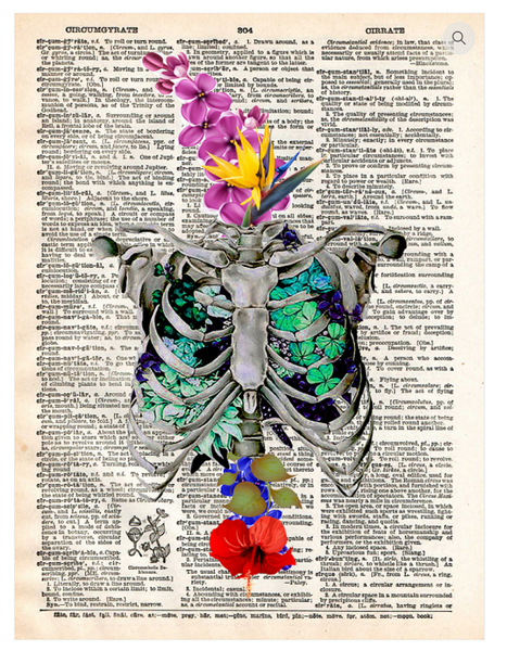 Artnwordz Rib Cage Dictionary Page Pop Art Wall or Desk Art Print Poster