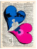 Artnwordz Missing Piece Hearts Dictionary Page Pop Art Wall or Desk Art Print Poster