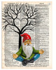 Artnwordz Gnomaste Gnome Meditation Dictionary Page Pop Art Wall or Desk Art Print Poster